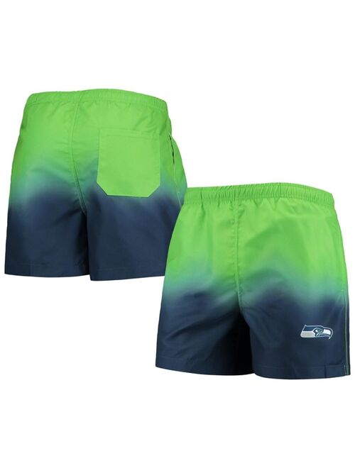 FOCO Men's Navy, Seattle Seahawks Dip-Dye Swim Shorts