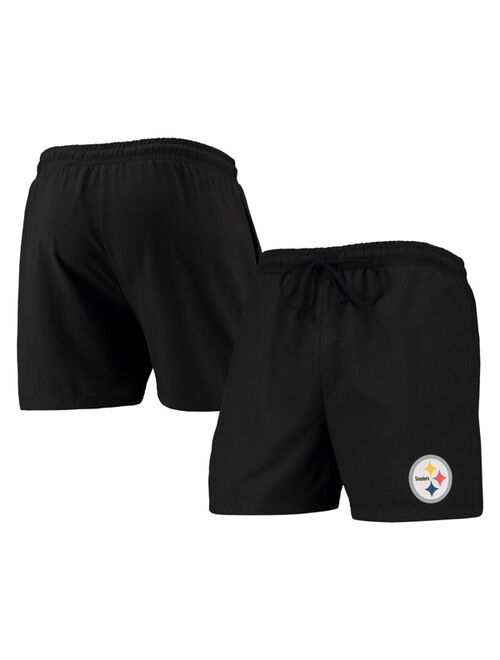 FOCO Men's Black Pittsburgh Steelers Magic Print Palm Traditional Swim Shorts