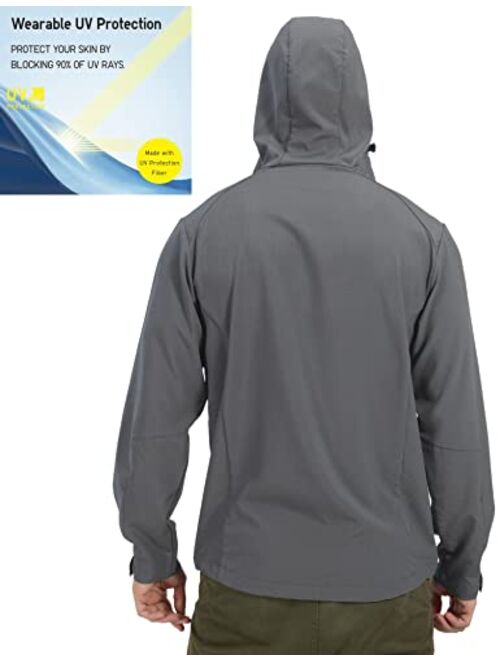 Little Donkey Andy Men's UPF 50+ Sun Protection Jackets Stretch Breathable Hoodie Summer Shirts for Hiking