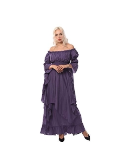 NSPSTT Victorian Dress Renaissance Costume Women Gothic Witch Dress Medieval Wedding Dress