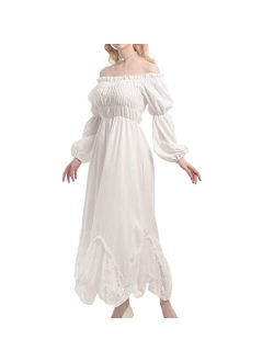 NSPSTT Victorian Dress Renaissance Costume Women Gothic Witch Dress Medieval Wedding Dress