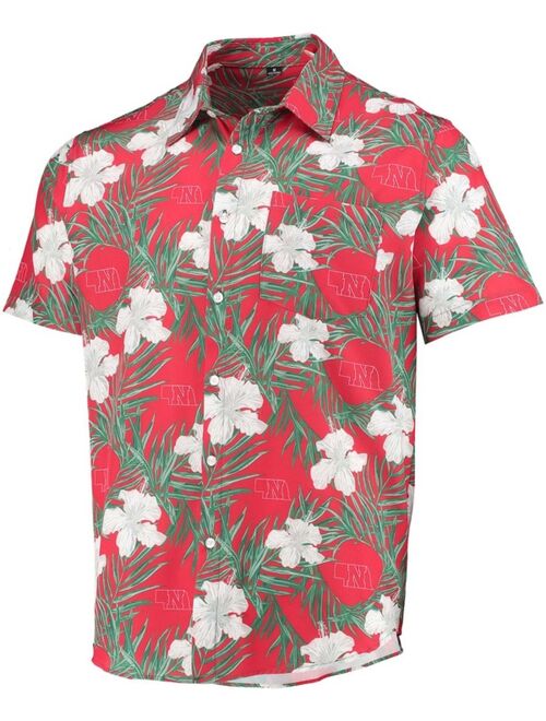 FOCO Men's Scarlet Nebraska Huskers Floral Button-Up Shirt