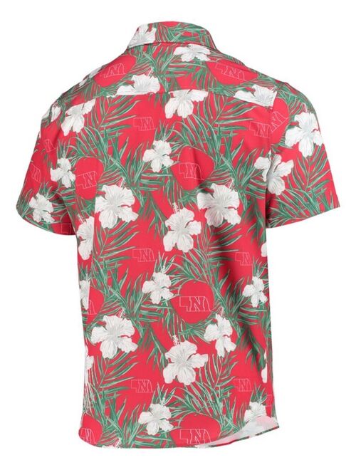 FOCO Men's Scarlet Nebraska Huskers Floral Button-Up Shirt