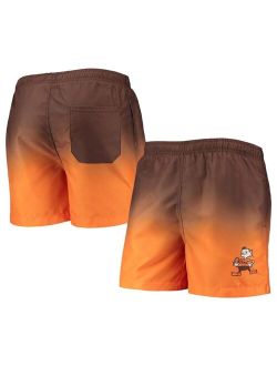 FOCO Men's Brown, Orange Cleveland Browns Retro Dip-Dye Swim Shorts