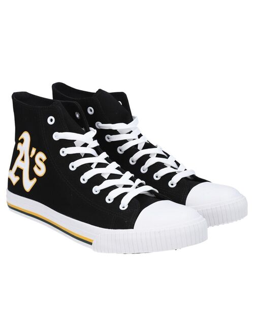 FOCO Men's Oakland Athletics Big Logo High Top Canvas Shoes