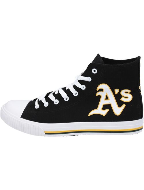 FOCO Men's Oakland Athletics Big Logo High Top Canvas Shoes