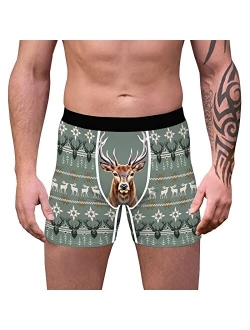 Generic Funny Printed Boxer Briefs for Men, Comfort Lightweight Soft Christmas Holiday Underwear Breathable Underpants for Men