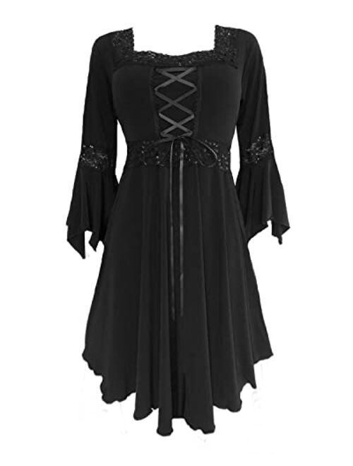 Dare to Wear Renaissance Corset Dress: Timeless Victorian Gothic Witchy Women's Gown for Everyday Halloween Cosplay Festivals