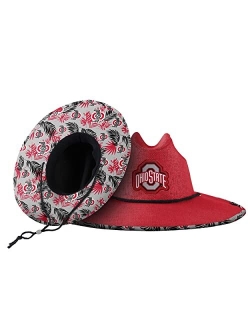 FOCO Men's NCAA College Team Logo Floral Lifeguard Beach Straw Sun Hat