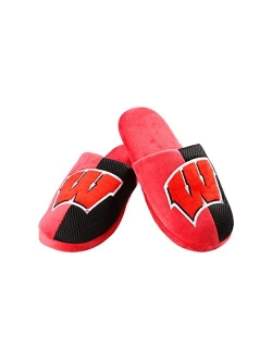 FOCO Men's NCAA Team Logo Staycation Plush House Shoes Slide Slippers