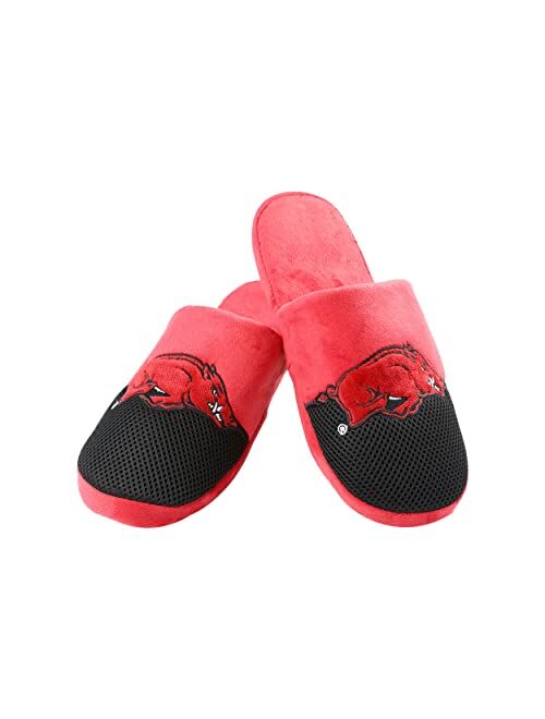 FOCO Men's NCAA Team Logo Staycation Plush House Shoes Slide Slippers