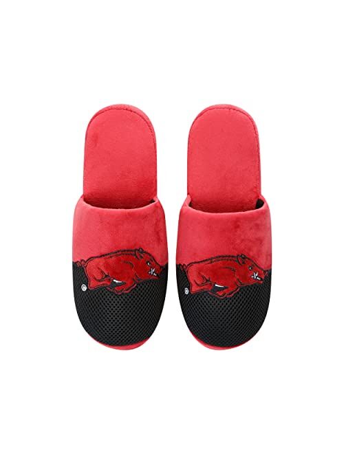 FOCO Men's NCAA Team Logo Staycation Plush House Shoes Slide Slippers