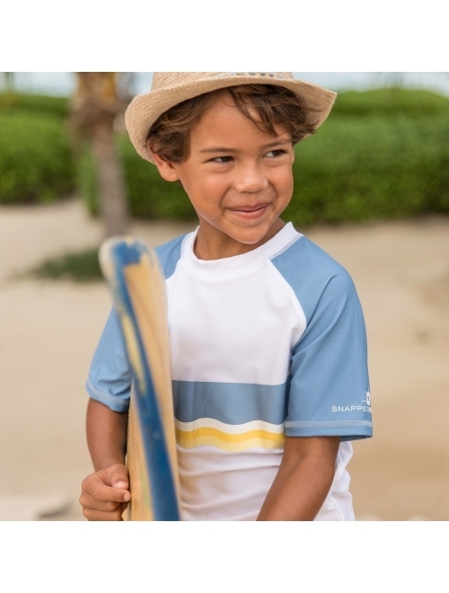 SNAPPER ROCK Toddler|Child Boys Sunrise Stripe SS Rash Top