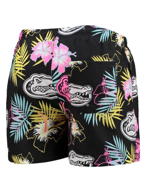 FOCO Men's Black Florida Gators Neon Floral Swim Trunks