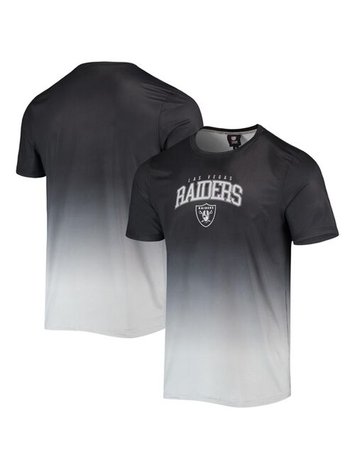 FOCO Men's Black, Silver Las Vegas Raiders Gradient Rash Guard Swim Shirt