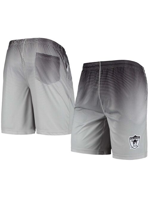 FOCO Men's Black and Silver Las Vegas Raiders Historic Logo Pixel Gradient Training Shorts