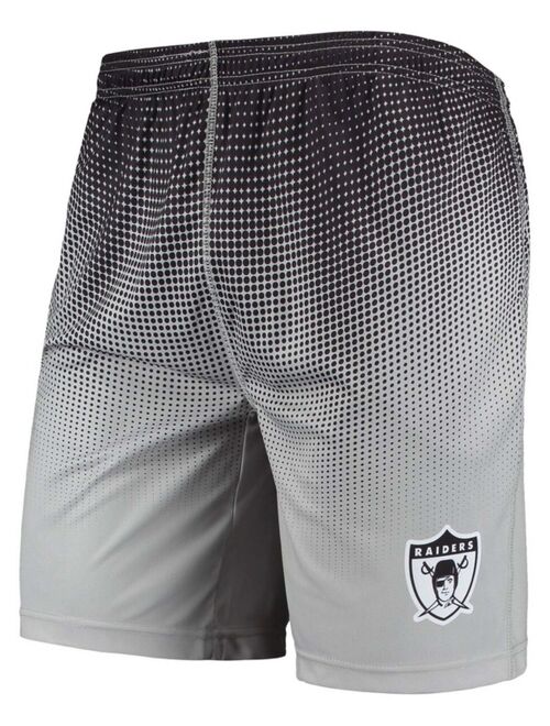 FOCO Men's Black and Silver Las Vegas Raiders Historic Logo Pixel Gradient Training Shorts