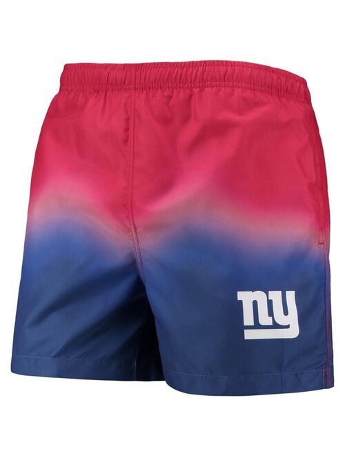 FOCO Men's Red, Royal New York Giants Dip-Dye Swim Shorts