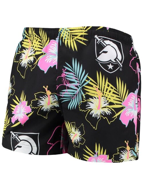 FOCO Men's Black Army Black Knights Neon Floral Swim Trunks