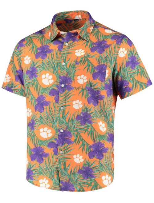 FOCO Men's Orange Clemson Tigers Floral Button-Up Shirt