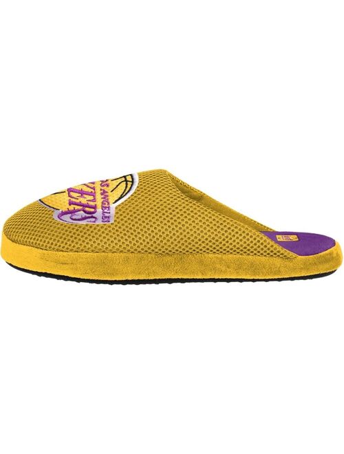 FOCO Men's Los Angeles Lakers Big Logo Colorblock Mesh Slippers