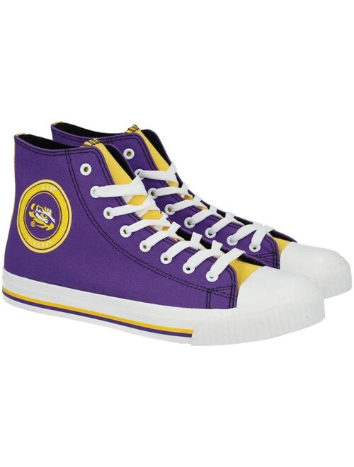 FOCO Men's LSU Tigers High Top Canvas Sneakers