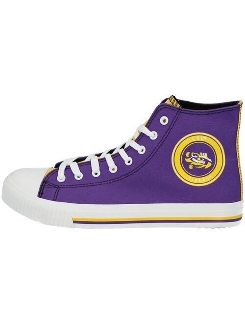 FOCO Men's LSU Tigers High Top Canvas Sneakers