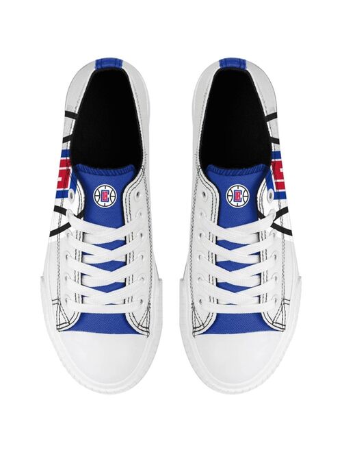 FOCO Women's White LA Clippers Platform Canvas Shoes