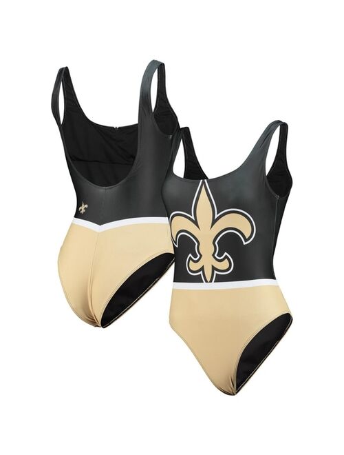 FOCO Women's Black New Orleans Saints Team One-Piece Swimsuit