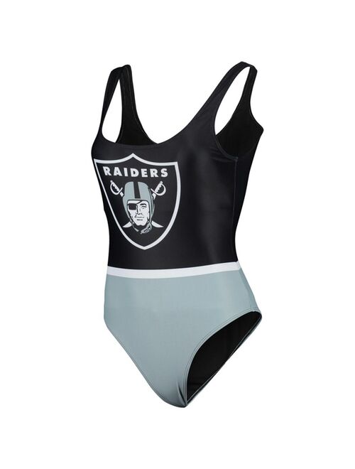 FOCO Women's Black Las Vegas Raiders Team One-Piece Swimsuit