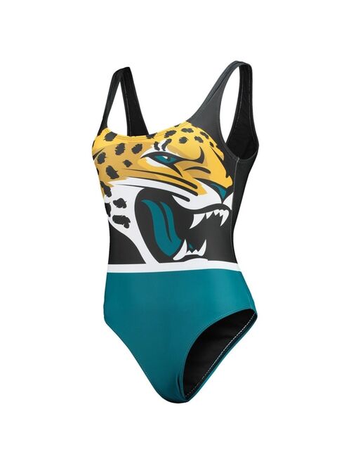 FOCO Women's Black Jacksonville Jaguars Team One-Piece Swimsuit