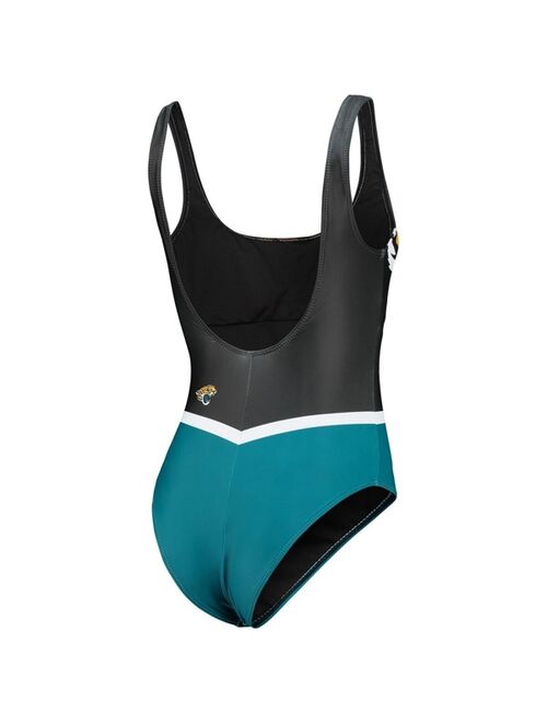 FOCO Women's Black Jacksonville Jaguars Team One-Piece Swimsuit