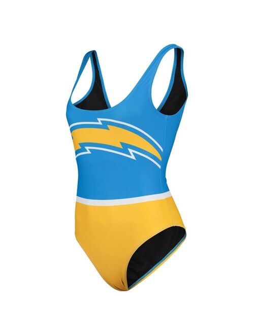 FOCO Women's Powder Blue Los Angeles Chargers Team One-Piece Swimsuit