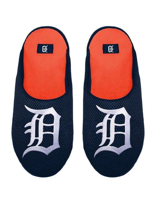 Men's FOCO Detroit Tigers Big Logo Colorblock Mesh Slippers