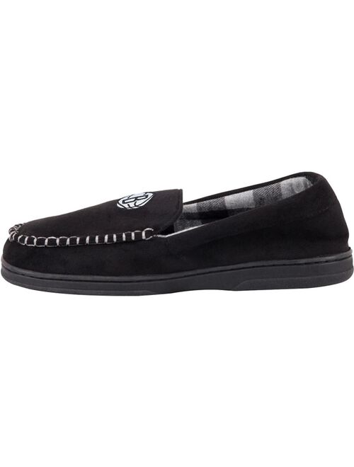 Men's FOCO Brooklyn Nets Team Logo Flannel Moccasin Slippers