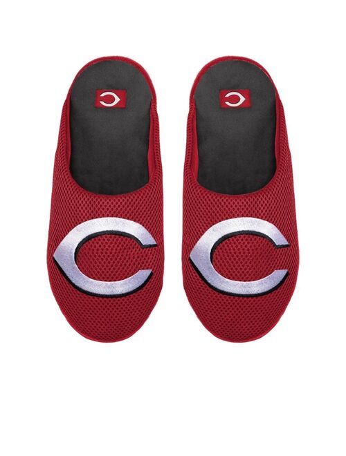 Men's FOCO Cincinnati Reds Big Logo Colorblock Mesh Slippers