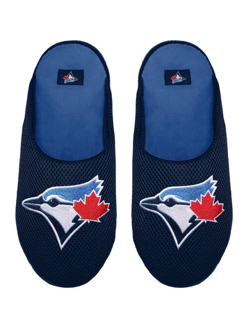 Men's FOCO Toronto Blue Jays Big Logo Colorblock Mesh Slippers