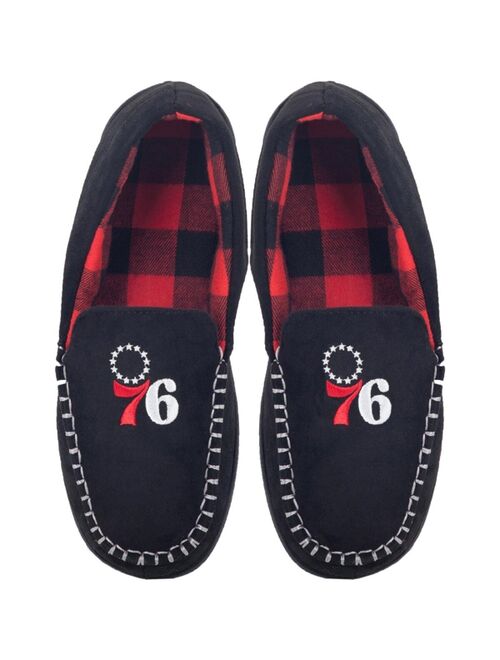 Men's FOCO Philadelphia 76ers Team Logo Flannel Moccasin Slippers