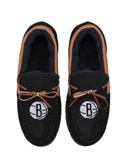 FOCO Men's Brooklyn Nets Corduroy Moccasin Slippers