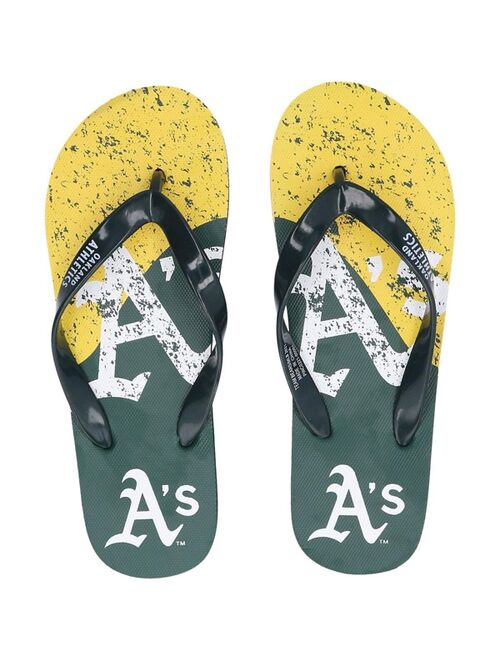 FOCO Men's and Women's Oakland Athletics Big Logo Flip-Flops