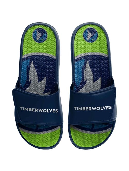 Men's FOCO Minnesota Timberwolves Wordmark Gel Slide Sandals