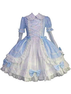 I-Youth Womens Gothic Lolita Dress Maid Princess Ruffles Skirts Bowknot Anime Party Cosplay Costumes