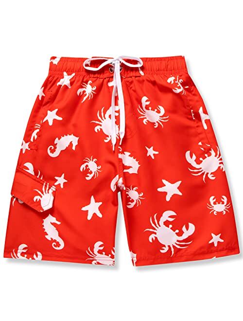 Sloosh Boys Swim Trunks, Quick Dry Drawstring UPF 50+ Kids Swim Shorts, Toddler Beach Shorts, Boardshort, Boy Swimwear