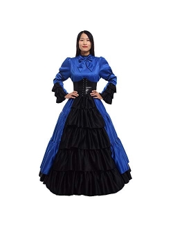 GRACEART Women Victorian Rococo Dress Renaissance Ball Gown Costumes (Dress & Hoop skirt)