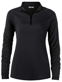 Cestyle Womens UPF 50+ Long Sleeve 1/4 Zip Lightweight Pullover Outdoor Hiking Workout Tops