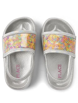 Unisex-Child and Toddler Girls Slides with Backstrap Sandal