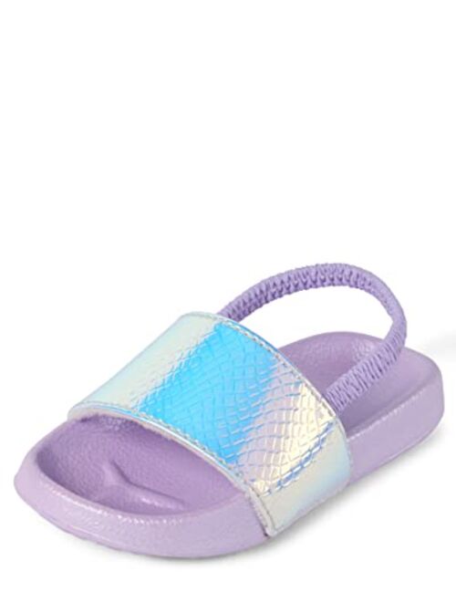 The Children's Place Unisex-Child and Toddler Girls Slides with Backstrap Sandal