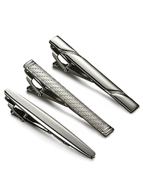 Jstyle 3 Pcs Tie Clips for Men Tie Bar Clip Set for Regular Ties Necktie Wedding Business