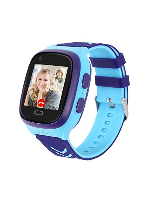 Tykjszgs 4G Kids Smart Watch for GPS Tracker - Boys Girls Smartwatches with Two Way Calling 7 Puzzle Games SOS Camera Alarm Clock Class Disturb Pedometer for Kids Childre