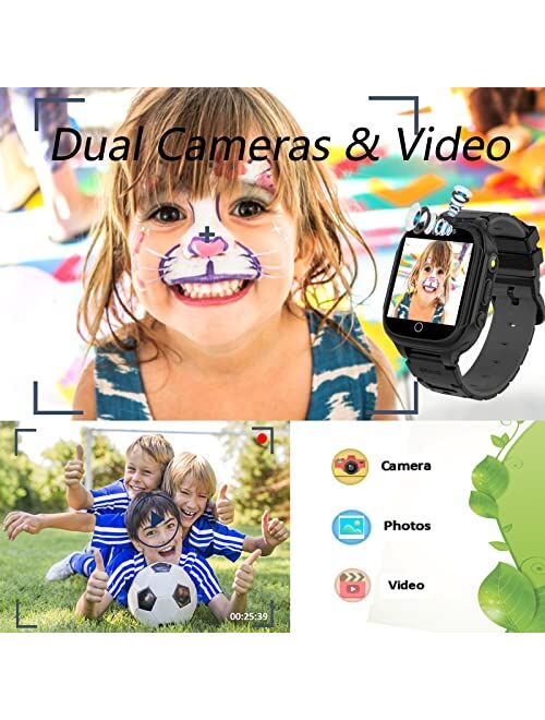 HAPPINNO Kids Video Player & Recorder, Smart Watch for Girls Boys with Music MP3 Player 7 Games Camera,Stopwatch,Timer, Age 3-10 Years,Birthday,Fesitival Gift